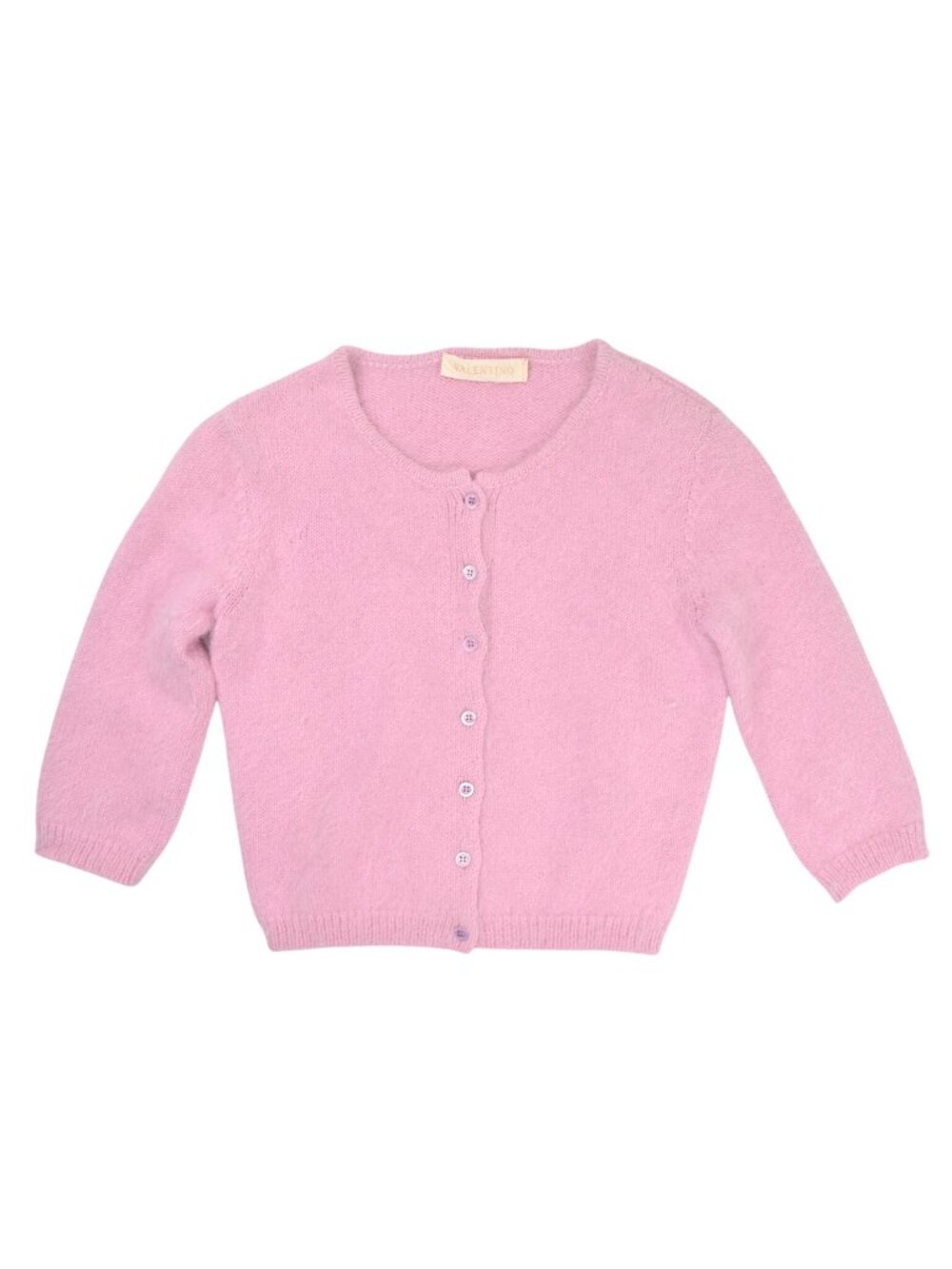 Vintage Valentino Pink Angora Blend Knit Cardigan